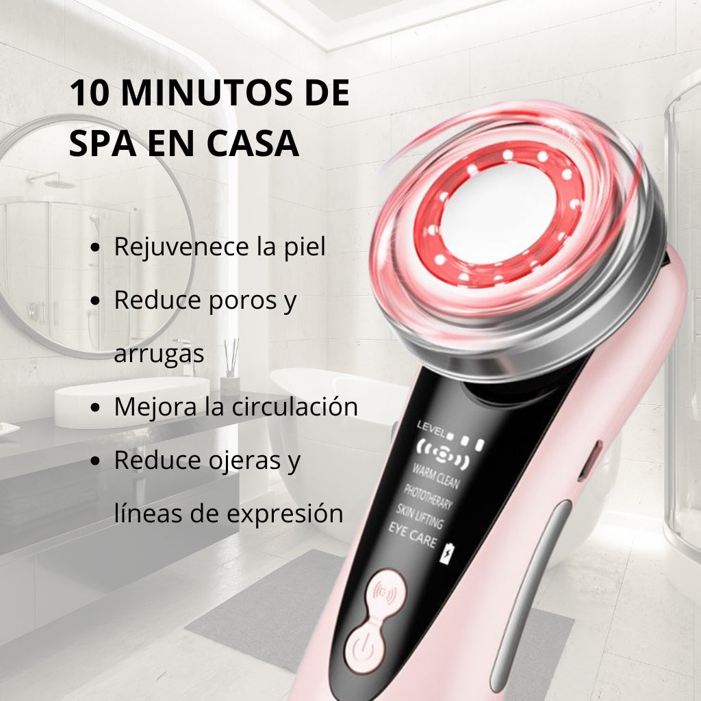 Pack Rejuvenecimiento Facial Aurora Golden – Masajeador 5 en 1 + Sérum de Niacinamida